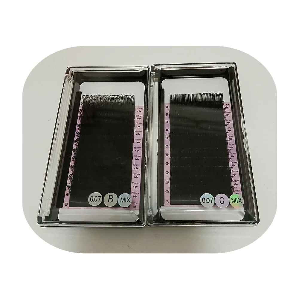 Wholesale handmade synthetic false mink eye lash extensions vendor buy bulk Russian volume eyelashes PBT fiber material