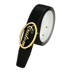 Custom Metal Hollow Letter Brand Belt Buckle For Men With Engraved Logo
