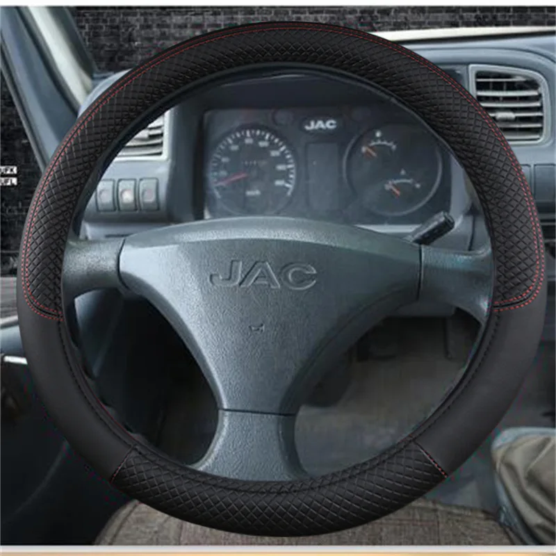 Wholesale big size 45cm/47cm/50cm pu leather steering wheel cover for truck van