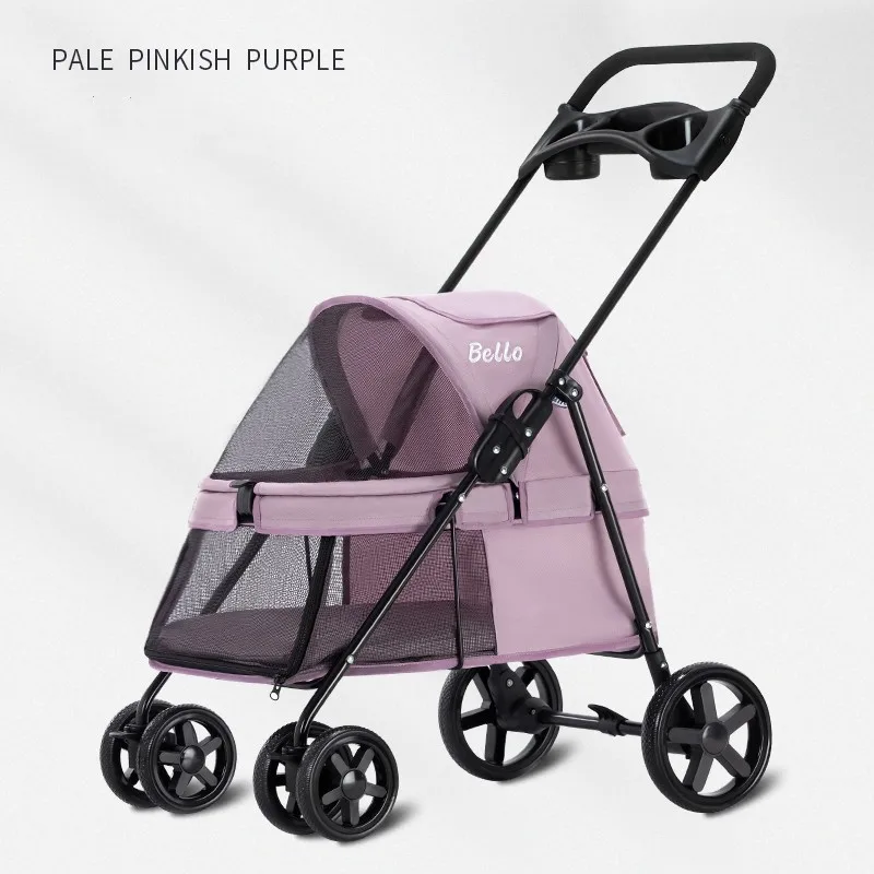 Wholesale 4 Wheels Pet Stroller Portable Folding Travel Dog Trolley Carrier Carriage Pet Stroller For Dogs And Cats