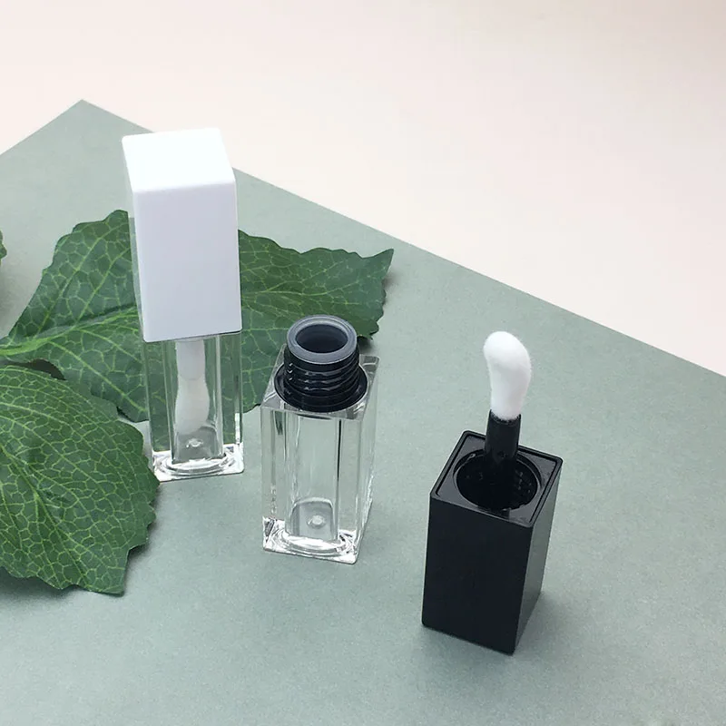 Оптовая продажа, Круглый Тюбик для блеска для губ с аппликатором, Пластиковый пустой контейнер для блеска для губ 5 мл с большой кисточкой