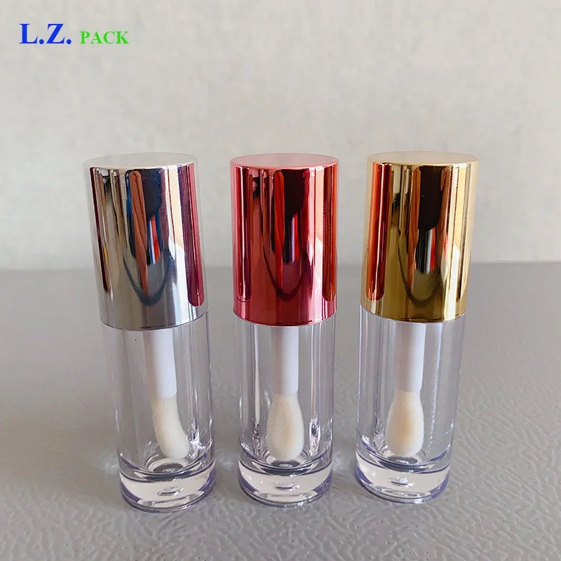 LZ Pack 100pcs 6ml 6.5ml Lip Oil Packaging Tubes Custom Logo Thick Big Brush Big Wand Luxury Lip Gloss Tubes With Applicator