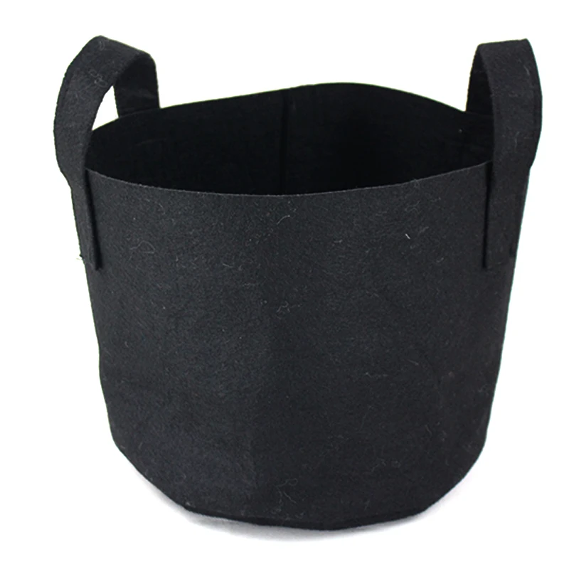 5 Pack 15 Gallons Heavy Duty Thickened Nonwoven Fabric Pots Grow Bags with Strap Handles Tan