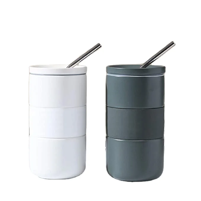 15 Ounces Porter Ceramic Mug w/ Protective Silicone Sleeve,  On-the-Go | Reusable Cup for Coffee or Tea 450ml  mug with straw