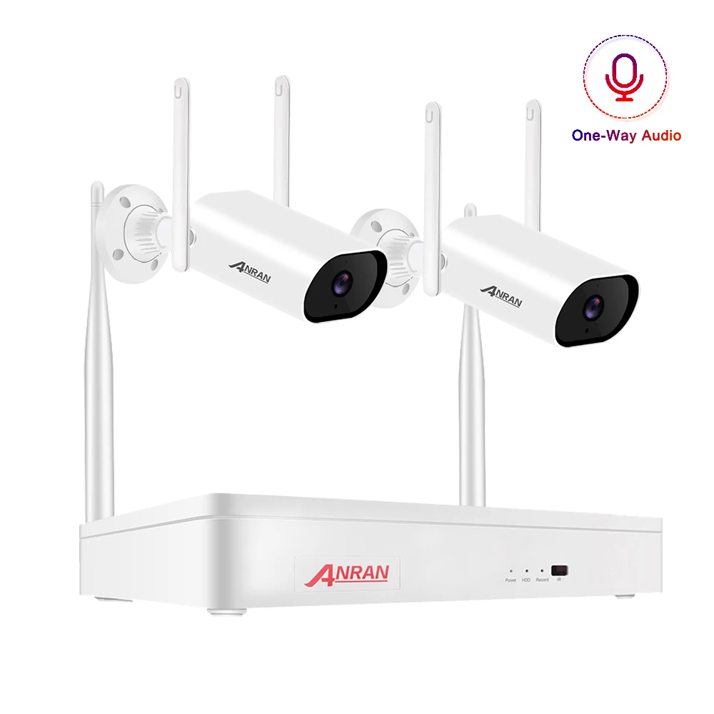 
TWO way audio cctv !! ANRAN FULL HD 5MP Wifi Nvr 2CH Kit CCTV Security Systems Wireless WIFI IP Camera Kit P2P wireless camera  (1600107353306)