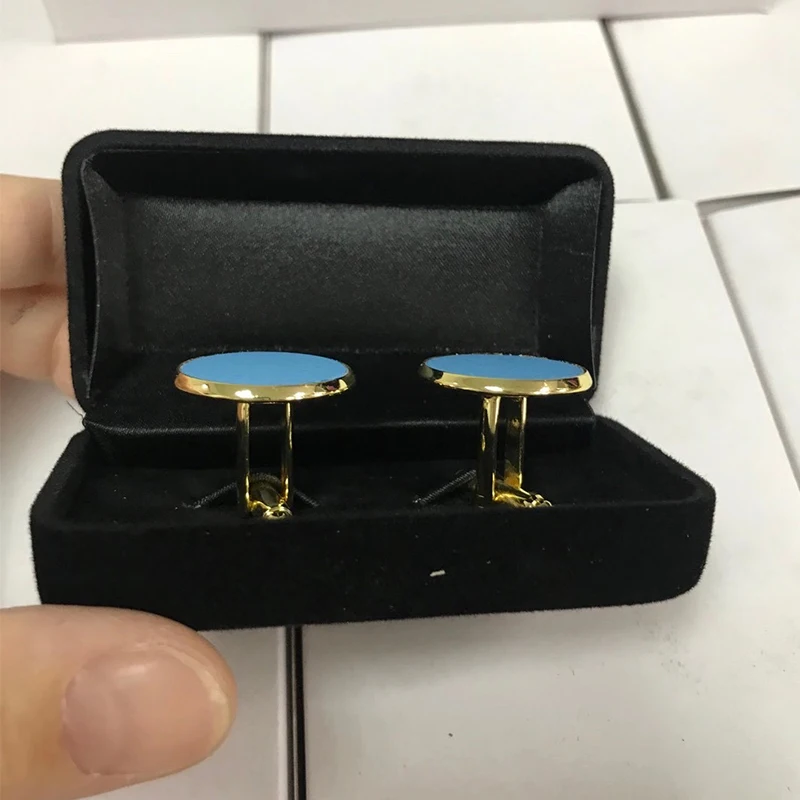 popular nigeria sublimation blank Metal  silver  gold cufflink gift box