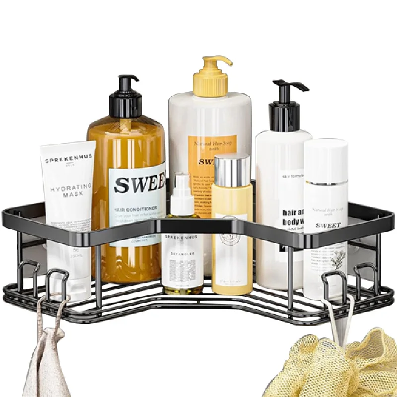 Hot Sell 2 Tier Rustproof 201 304 Stainless Steel Metal Bathroom Storage Holder Shower Caddy Organizer Corner Shelves For Home