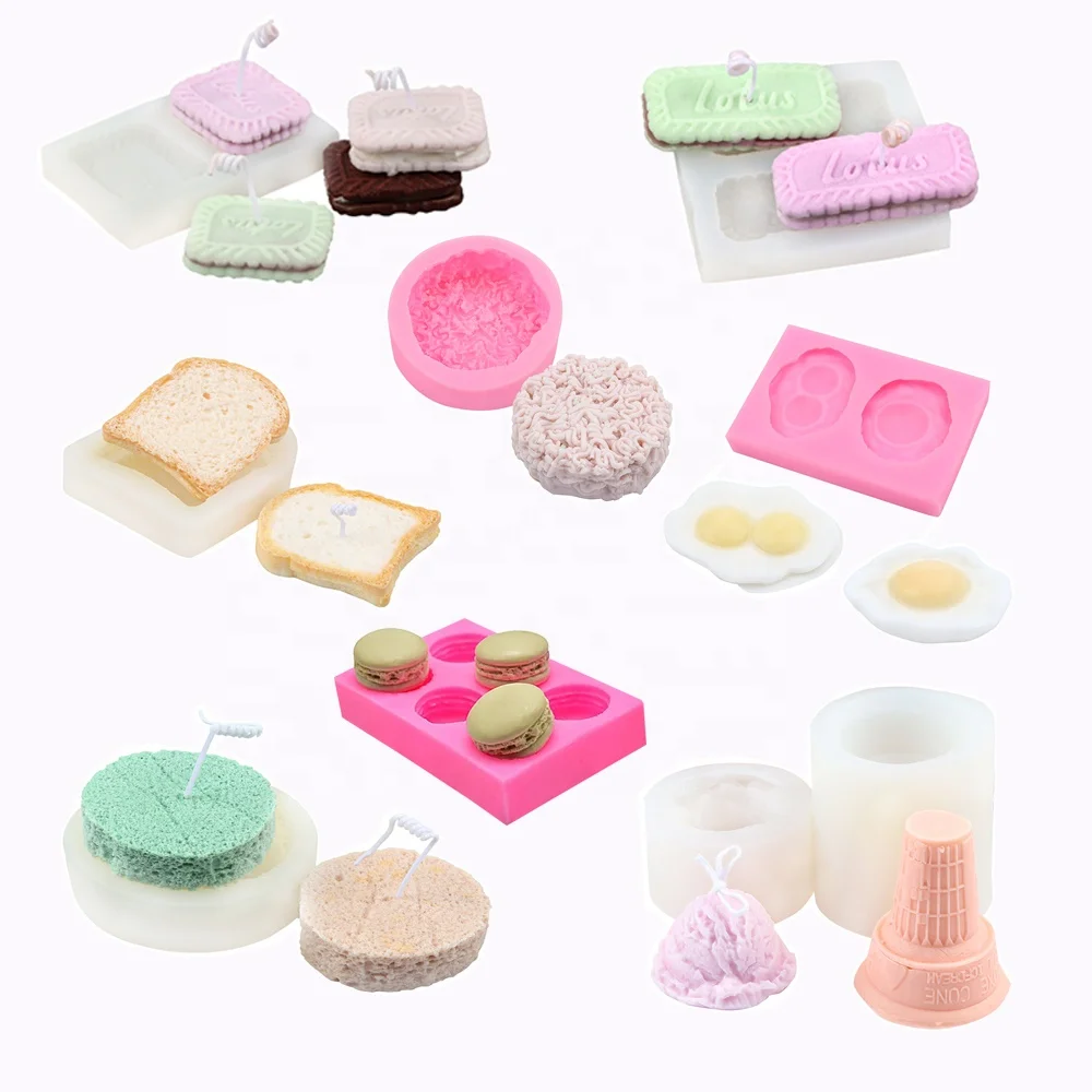 Cracker Silicone Mold Sugar Chocolate Chip Cookie Mold Realistic Food Shape for Soap Candle Embeds Wax Melts Silicone Mold