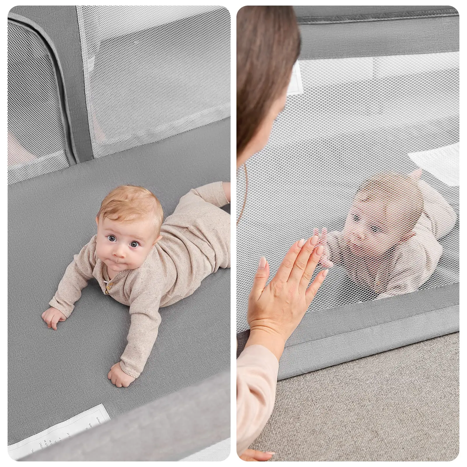 Foldable Baby Playpen, RONBEI Portable Foldable Playpen for Babies and Toddlers, Travel Indoor Outdoor Baby Playpen