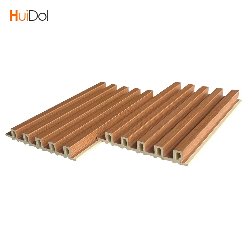 Tv wall panel wooden grain luxury fluted moisture resistant wpc great wall panel