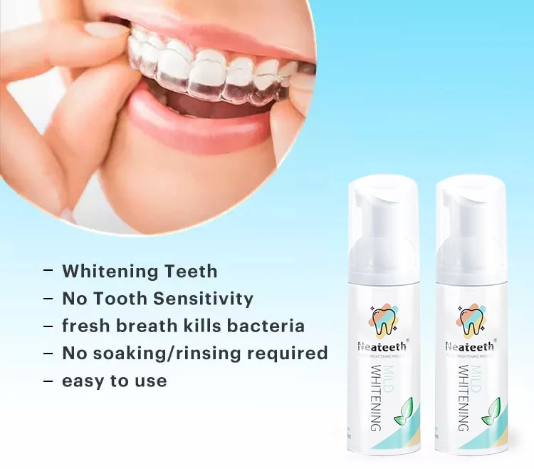 Hot Selling Stain Removal Aligner Retainer Cleaner Teeth Whitening Foam for Invisalign Dental Braces Mousse Toothpaste