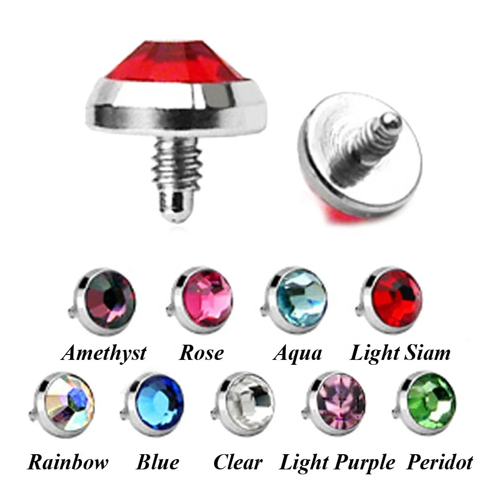Surgical Steel Piercings Micro Dermal Anchor Top Skin Diver Neck Face Beauty Bone Crystal Piercings Hide in Surface Body Jewelry