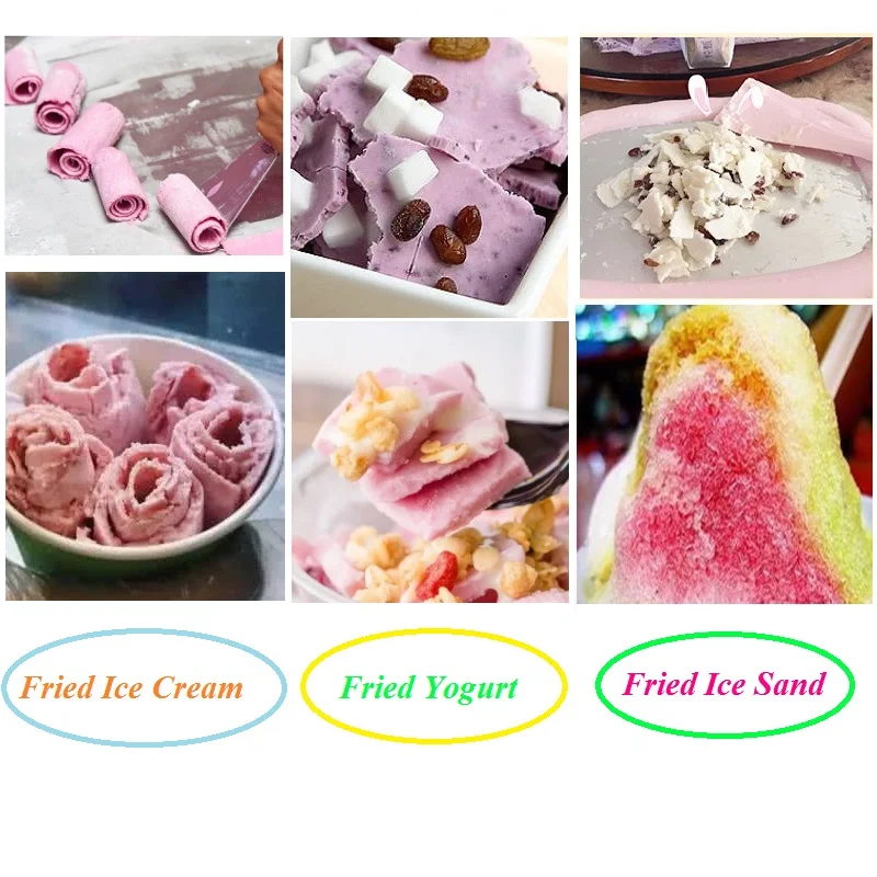 Good Quality Double Square Flat Pan Fried Ice Cream Roll Machine Frozen Yogurt Machine