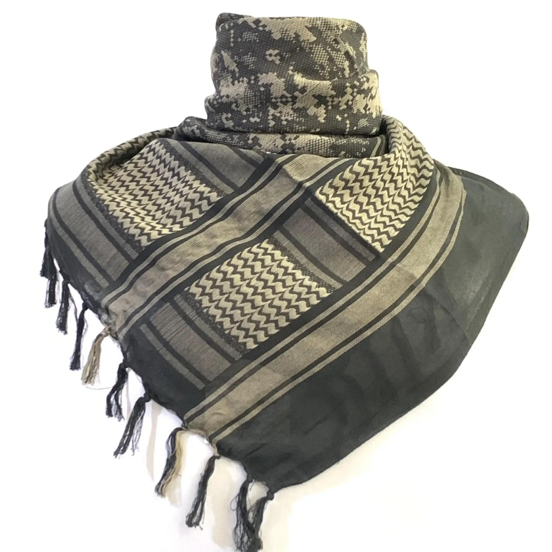 New Muslim digital camouflage headscarf 110*110cmjacquard Arabic outdoor shemagh tactical scarves
