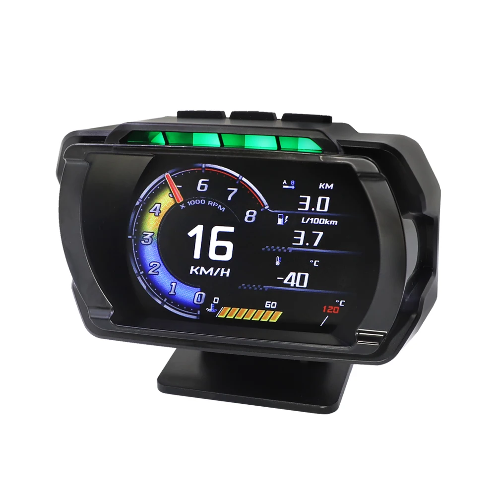 2024 Latest car hud display obd smart gauge Water Temperature Monitor dashboard driving computer obd2 diagnostic