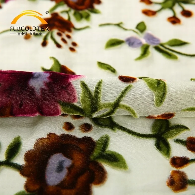 Custom design flower pattern burnout velvet silk viscose sofa upholstery cushion cover fabric