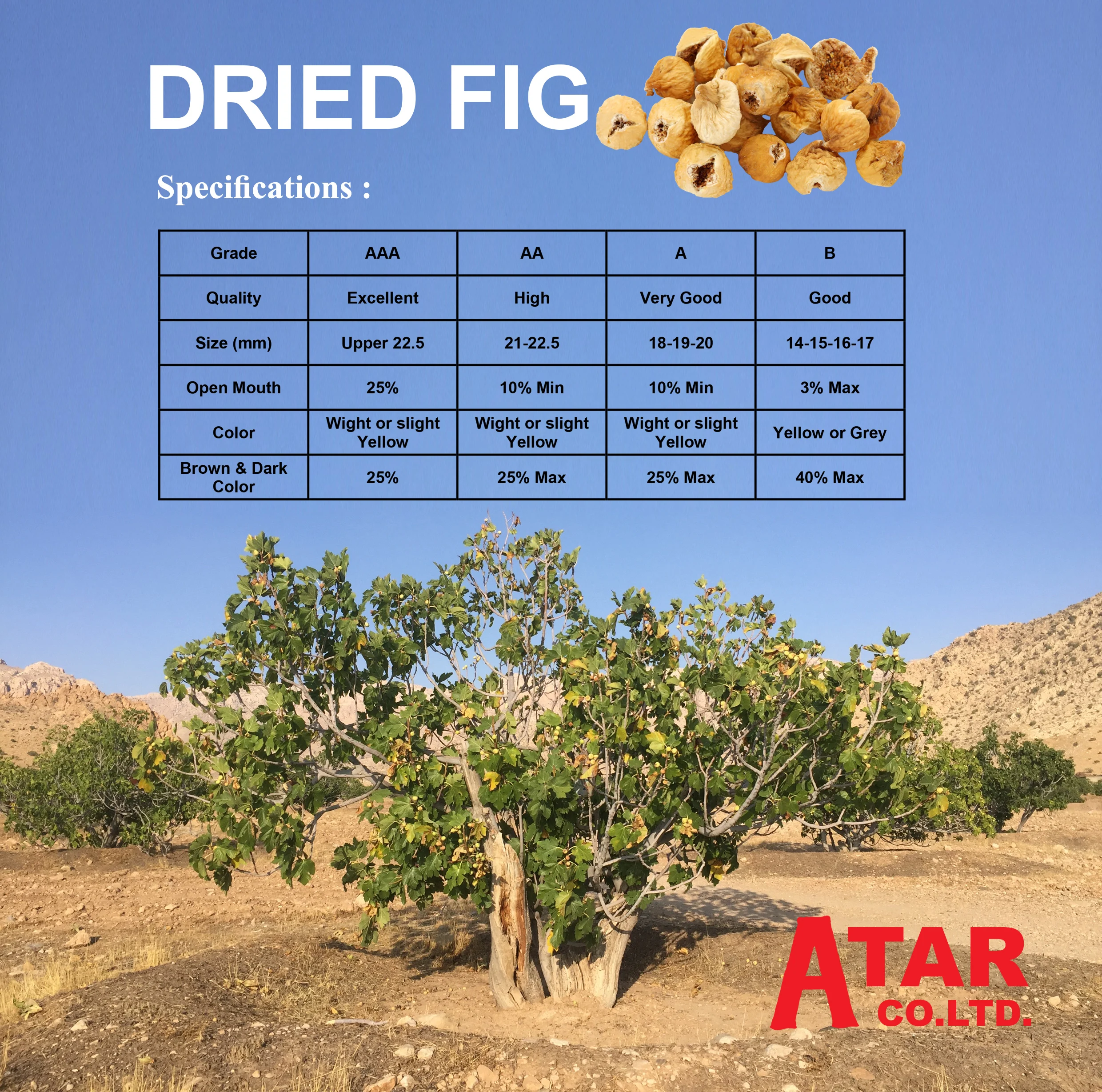 Natural dry figs wholesale snack healthy food without additive