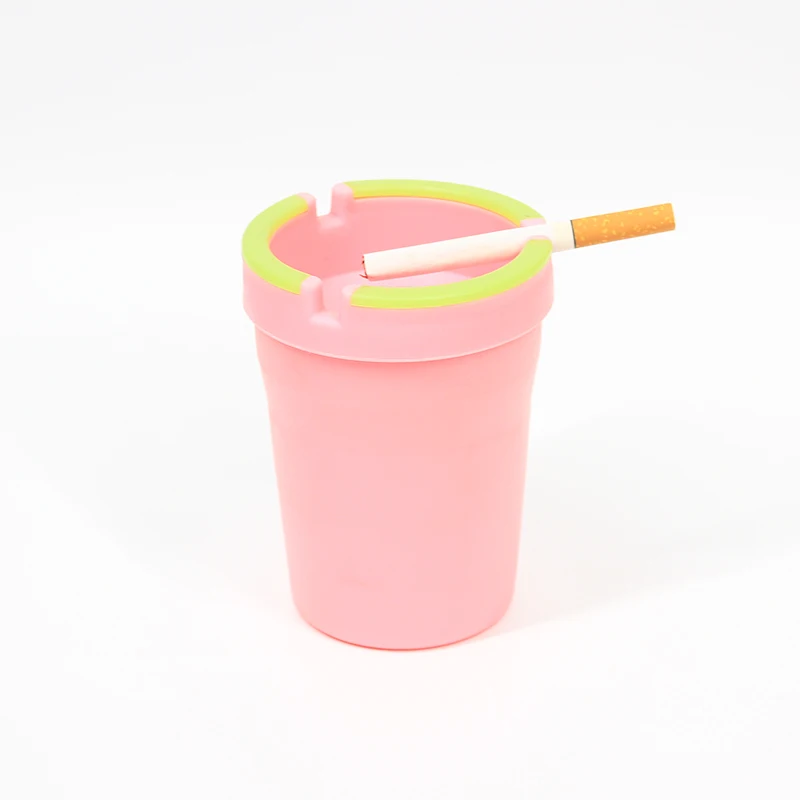 UKETA wholesale display box packaging butt bucket ashtray smell proof smokeless plastic car ashtray with lid