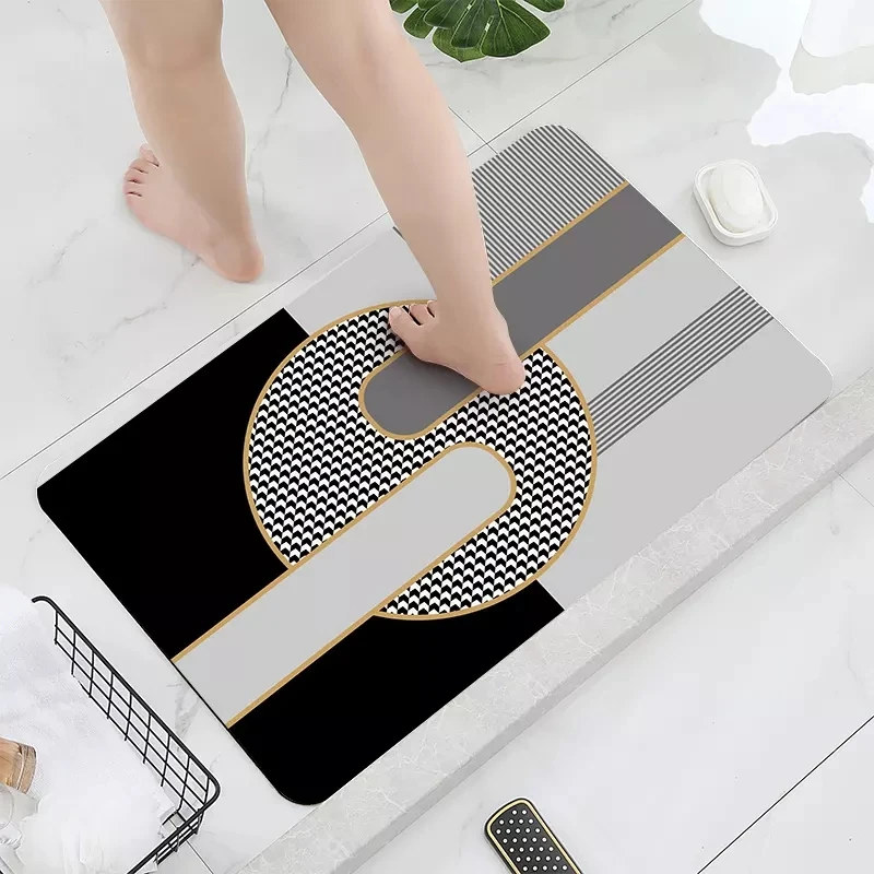 Soft Fast Drying Non Slip Water Absorbent Diatomite Bath Mat And Hard Bathroom Floor Shower Mats Bath Mat