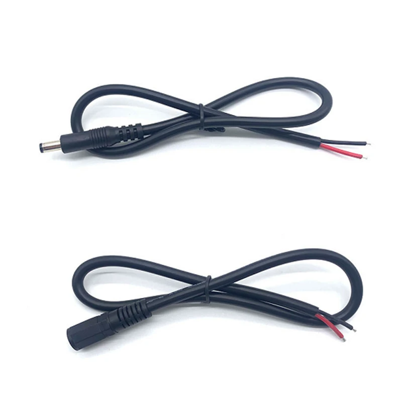 Custom DC 5.5*2.1mm 5.5*2.5mm Male Female to open End Stripped Wire DC Pigtail Cable DC5521 DC5525 DC power extension cable
