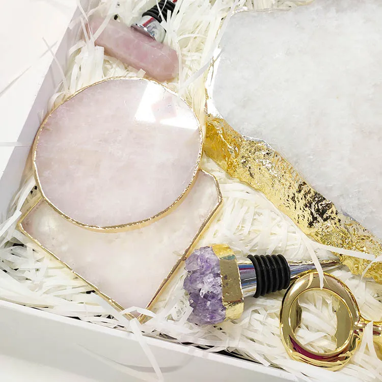 Wholesale natural gemstone agate slice large size Cheese Platter/Tray/gemstone Boards