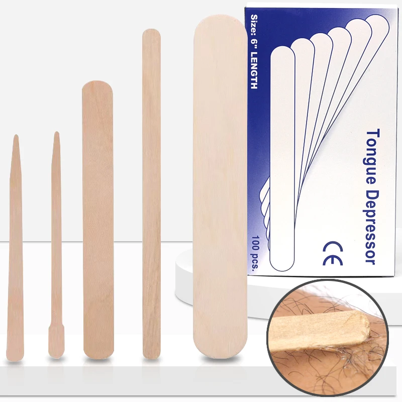 Wholesale wooden sticks for waxing 100/ Pieces Bag Disposable sealing wax stick stick wax
