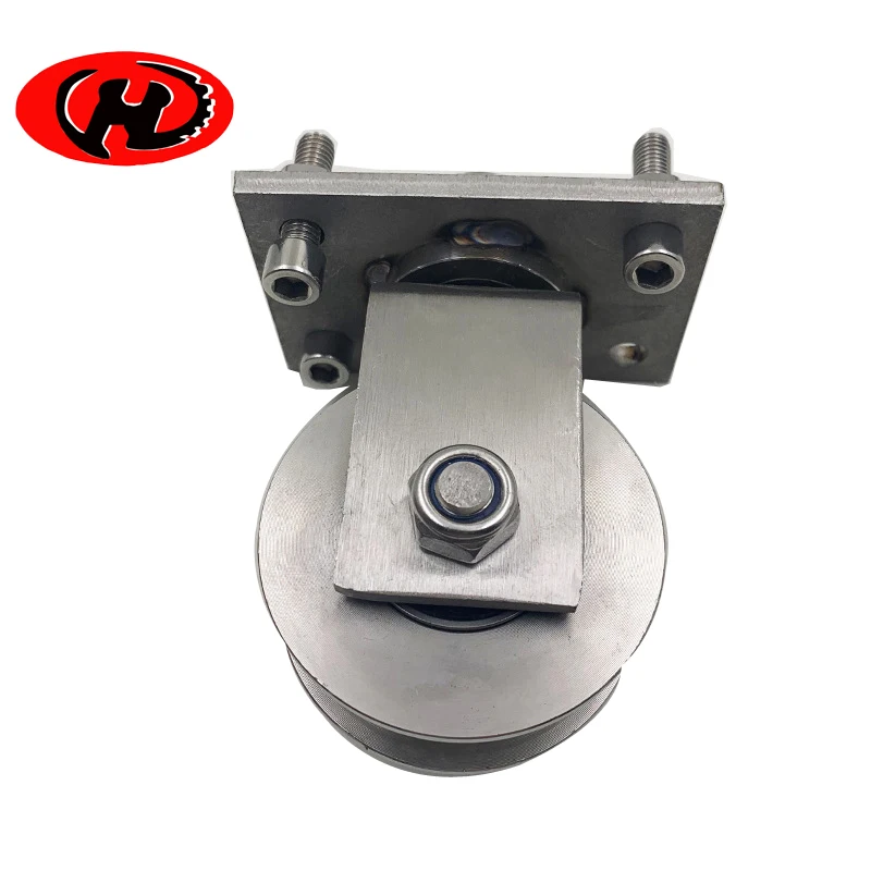 360 rotation stainless steel gate track roller wheel  201 304 stainless steel  roller with top mounted plate