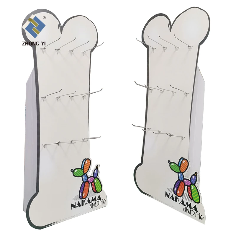 Hot Sale Customized Cardboard Hook Floor Display Stand for Supermarket Cardboard Socks Display