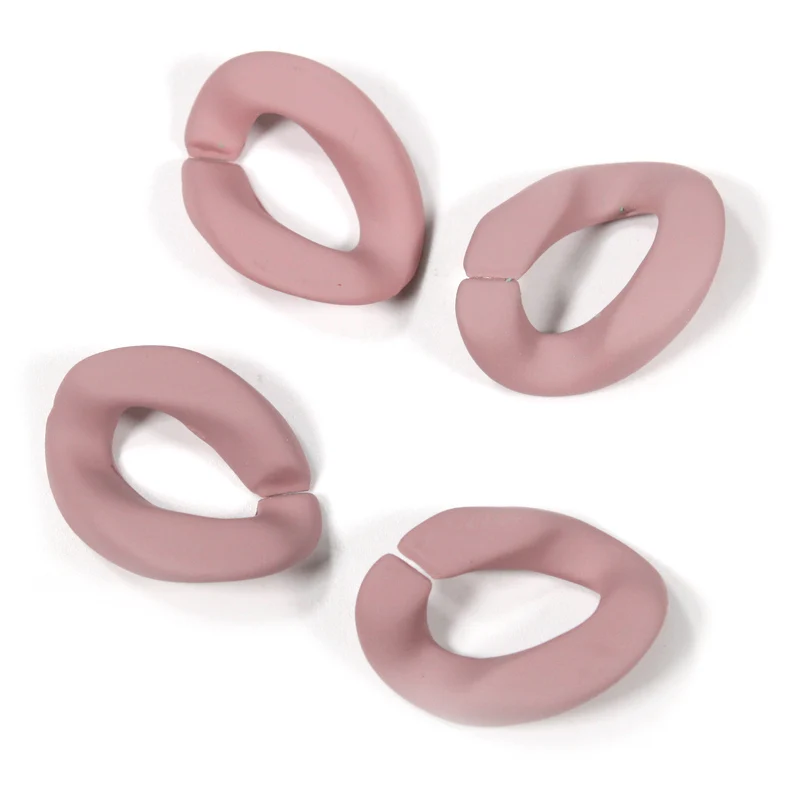 Wholesale matte color acrylic chain resin bags accessories diy acrylic plastic necklace chains