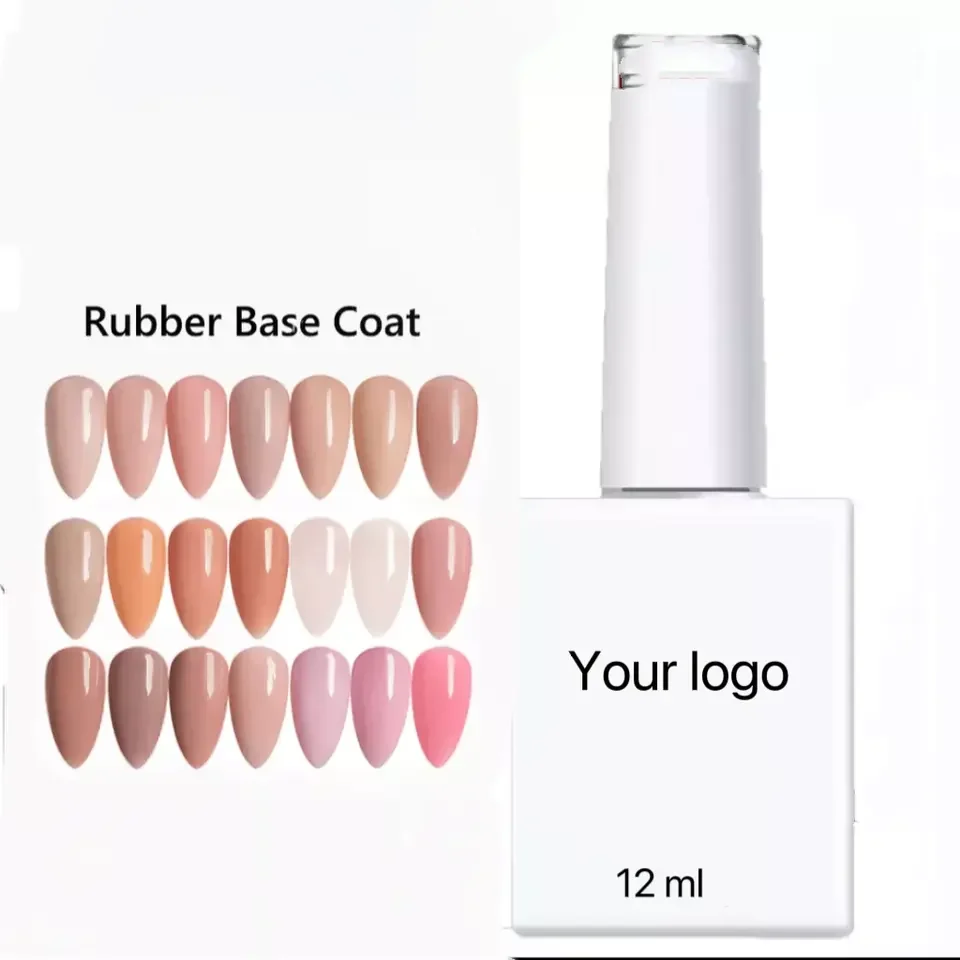 KINNCO French Rubber Base Coat Gel Polish Soak Off UV GEL nail polish OEM Customs Logo 45 colors