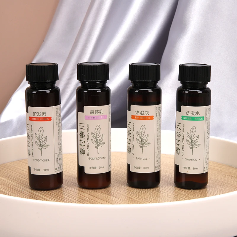 30ml Small Custom Logo Jasmine Flower Shower Gel Body Lotion Hotel Supplies Toiletries Mini Hotel Shampoo Conditioner For Hotel
