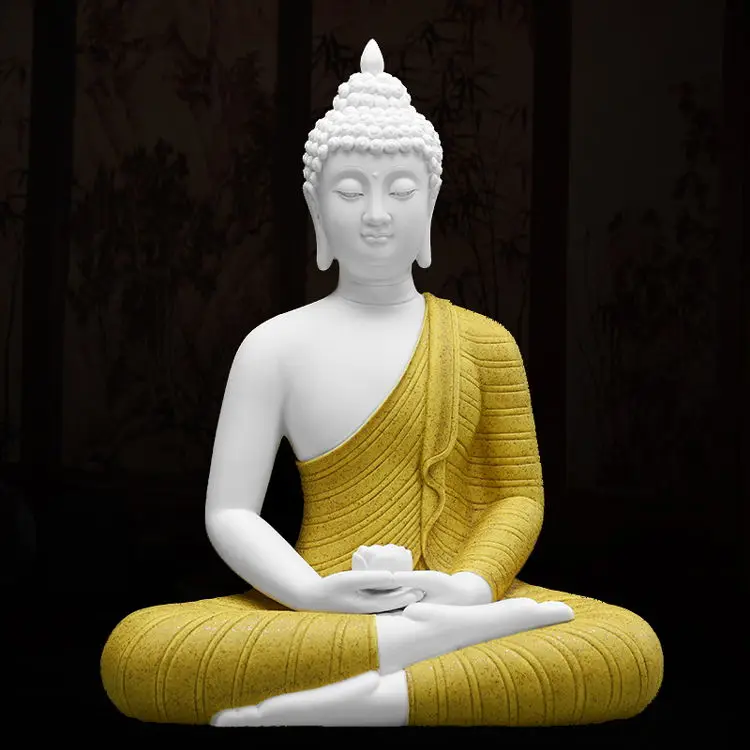Elegant Thailand Buddhas Fengshui Home Decoration Patung Buddha Buddhist Ornament Ceramic Shakyamuni Buddha