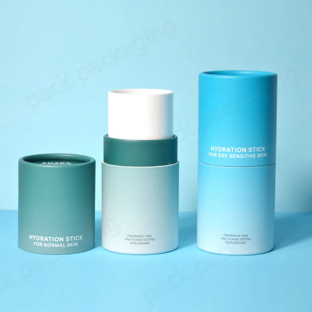 Luxury custom biodegradable deodorant lipstick paper tube packaging container twist up paper tube