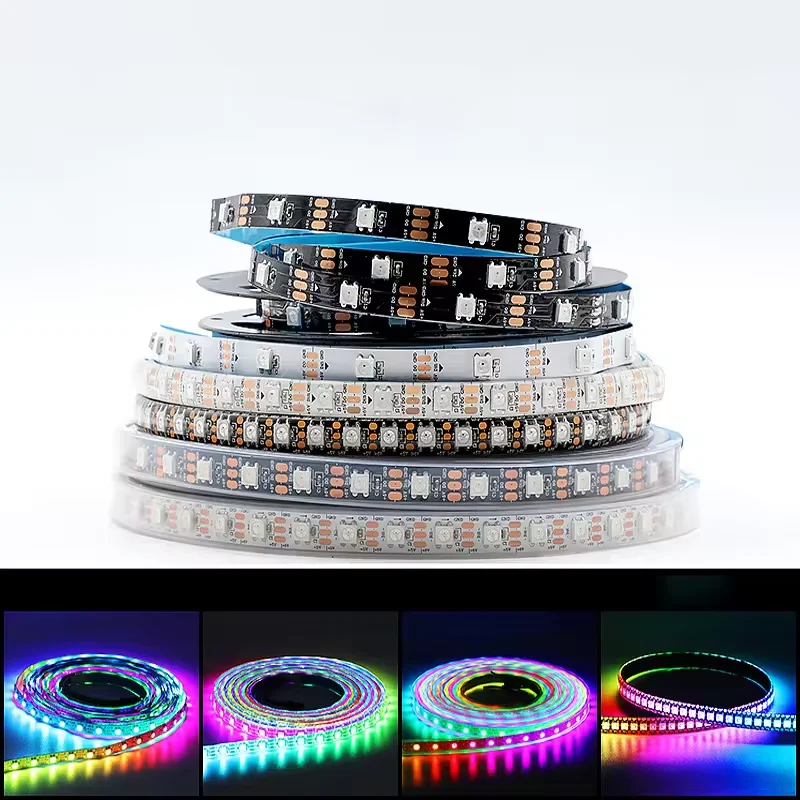 ws2812b DC5V 5050RGBIC 30 60 144leds dream color LED strip light addressable Flexible Pixel LED Light ws2812 smart Strip Lights