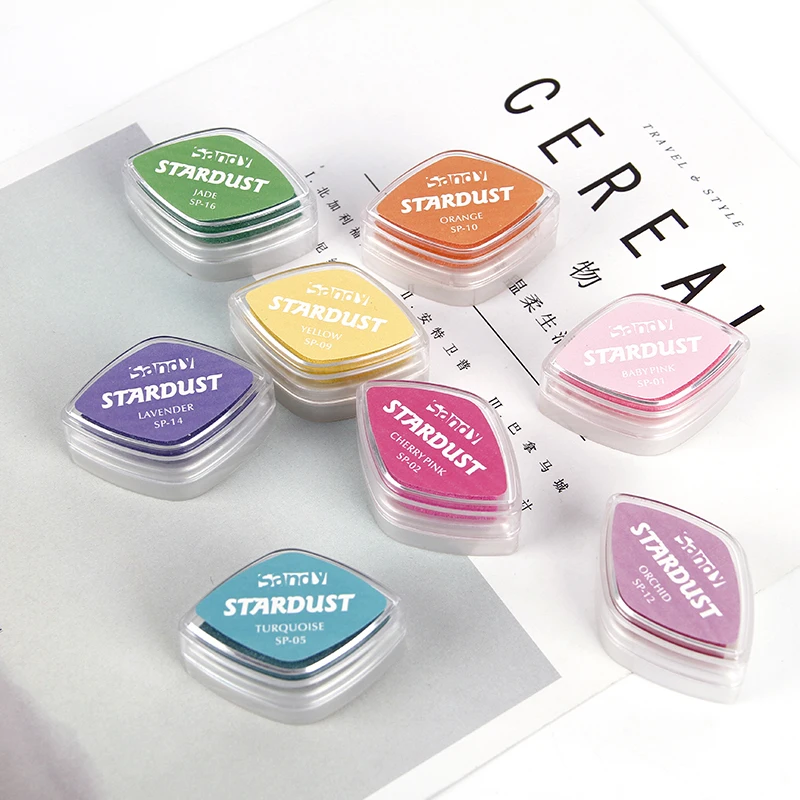 top selling cat eye shaped fast-drying acrylic ink pad with 32 excellent colours