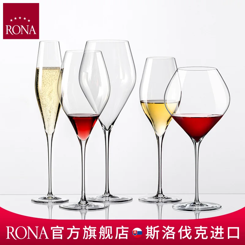 RONA Customization Luxurious Clear Colorful Transparent Gift Box Crystal Beveled Mouth Wine Glass Champagne Flute