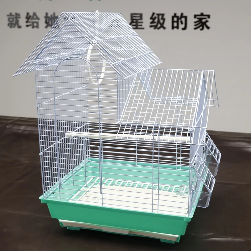Factory wholesale metal bird cage cheap cost-effective with station wooden bird house durable aviary