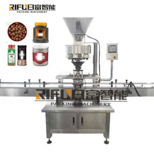 Automatic canning packaging machine tinplate Can food granule grain chickpea beans filling capping machine