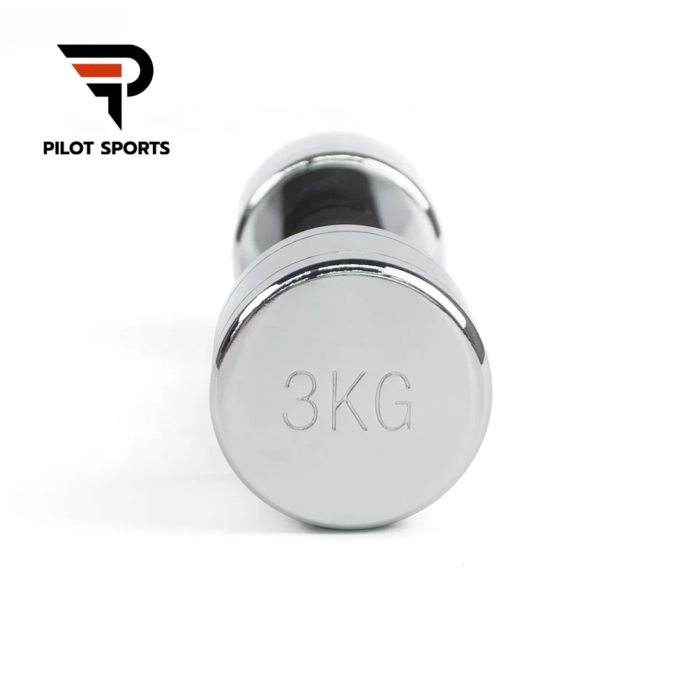 Pilot Sports Home Gym Workout Round Steel Weight lifting Dumbbell Electroplated Chrome Stainless Dumbbell With Foam Handle