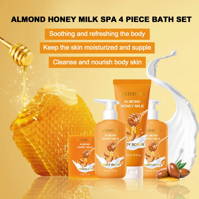 Bath Spa Bathroom Kit Private Label Shower Gel Lotion Scrub Soap Milk Bath Gift Sets