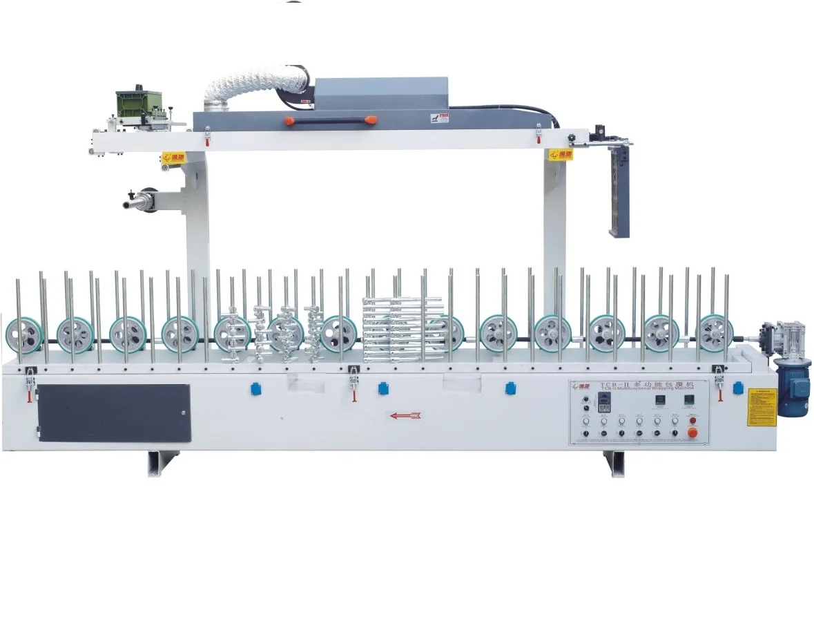 TCB-450 IIA  cold glue  profile wood wrapping  laminating machines for door/photo/ frames