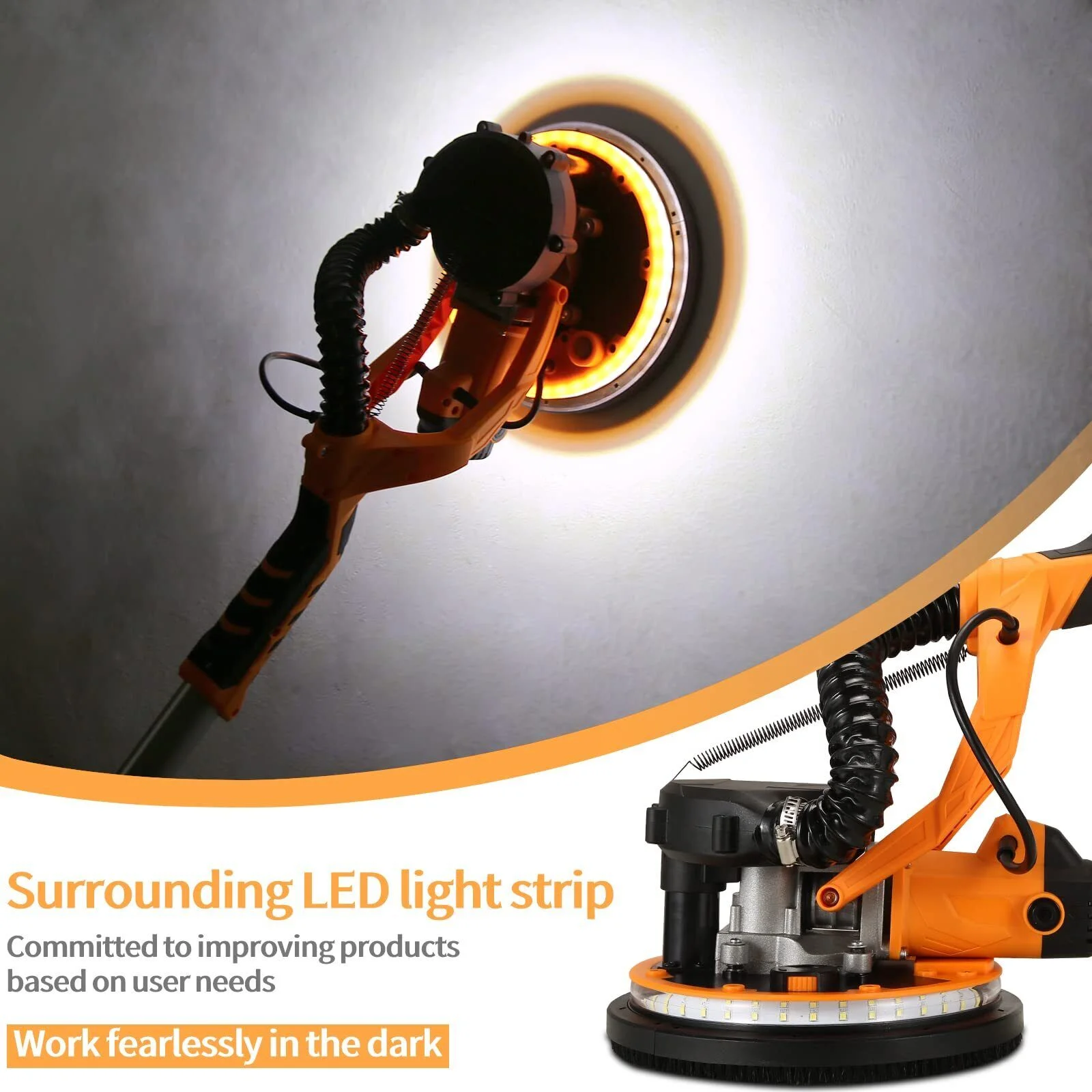 Multi-Function 225mm Electric Drywall Sander DIY Wall and Ceiling Grinding Dustless Polishing Putty Machine