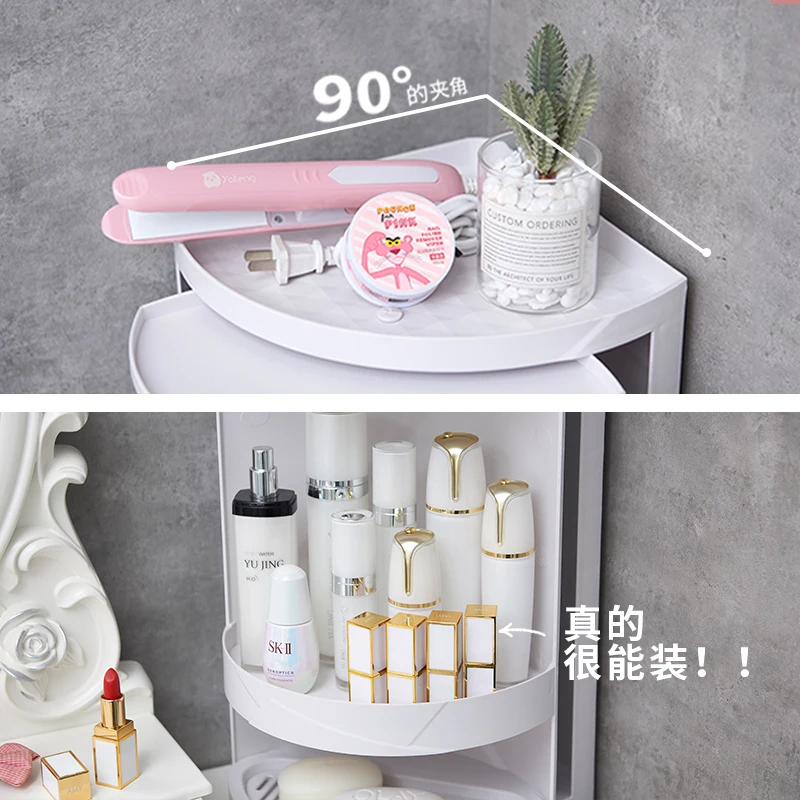 360 Degree Rotating Triangle Plastic Shelf