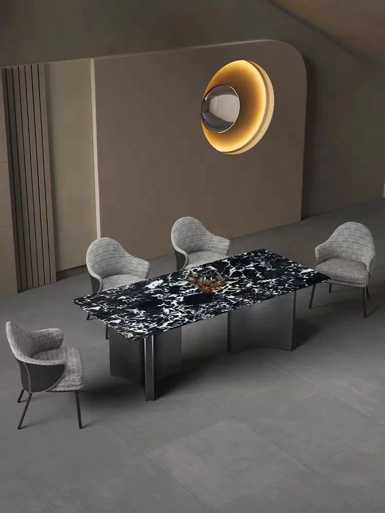Modern home furniture dinning room luxury dining table metal table and chair set
