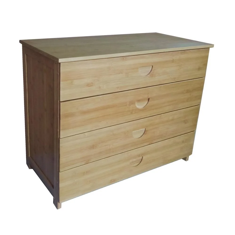 
Bamboo 4 Tier Drawers Nightstand Storage Cabinet 