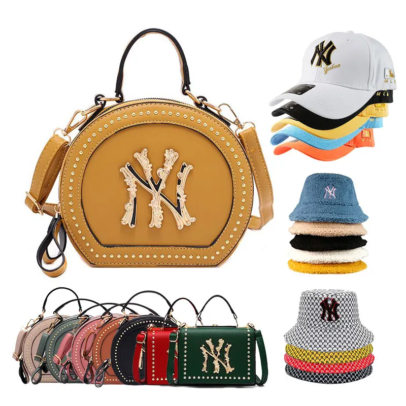 
2020 Women Hand Bags New York Purse Ny Yankees Hat Bag Set / Mini Women Purses and Handbags / Ny Purse Handbags 