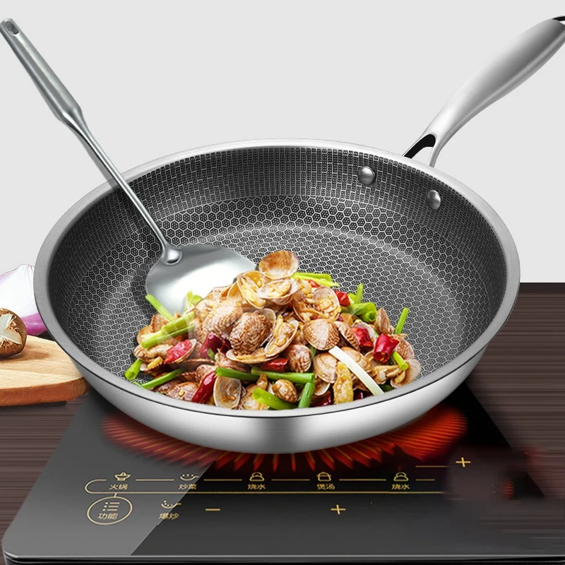 Stainless Steel Frying Pan Non-Stick Pot Cookware 28Cm Fried Steak Pot Saucepan  Kitchenware pot  pan cookware sets