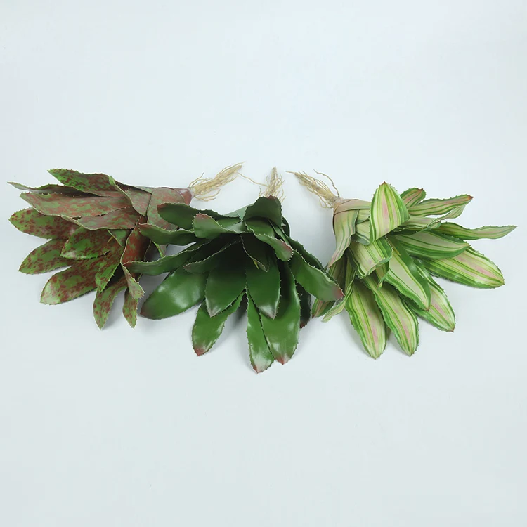 New design fashion home decoration artificial leaf bromeliad decorative plant pots