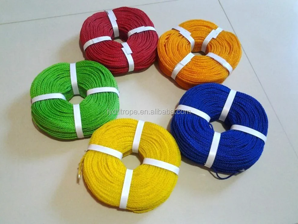 Manufacturers 8mm 6mm 18mm 3 Strand  4Strands Pe Rope Gold Monofilament Polyethylene Fishing Packaging Rope