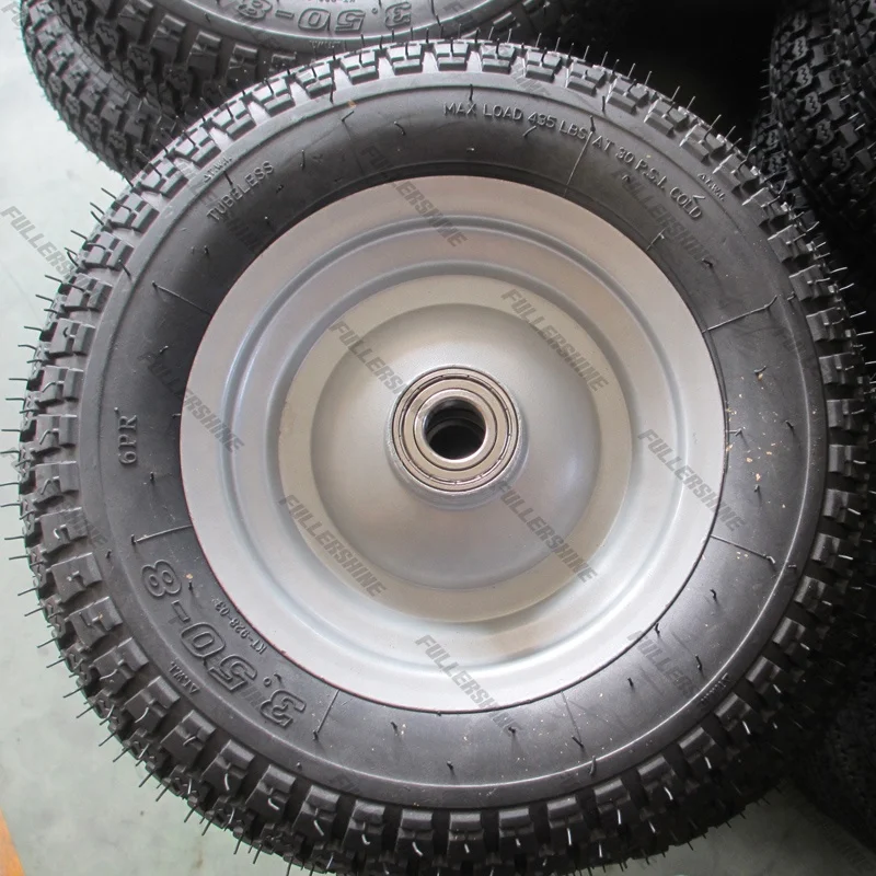 300Kgs heavy load capacity air rubber wheel 3.50-8 6PR
